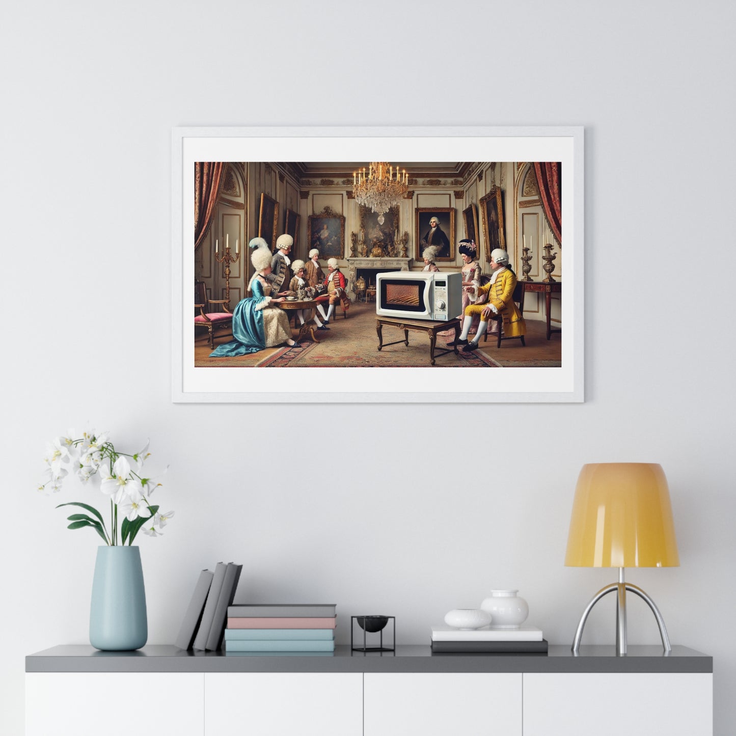 Aristocracy Regally Heating Their Own Tea, Abstract Art 'Designed by AI' Framed Print