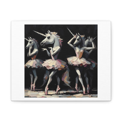 Unicorn Ballet Pastel Art 'Designed by AI' Print on Canvas