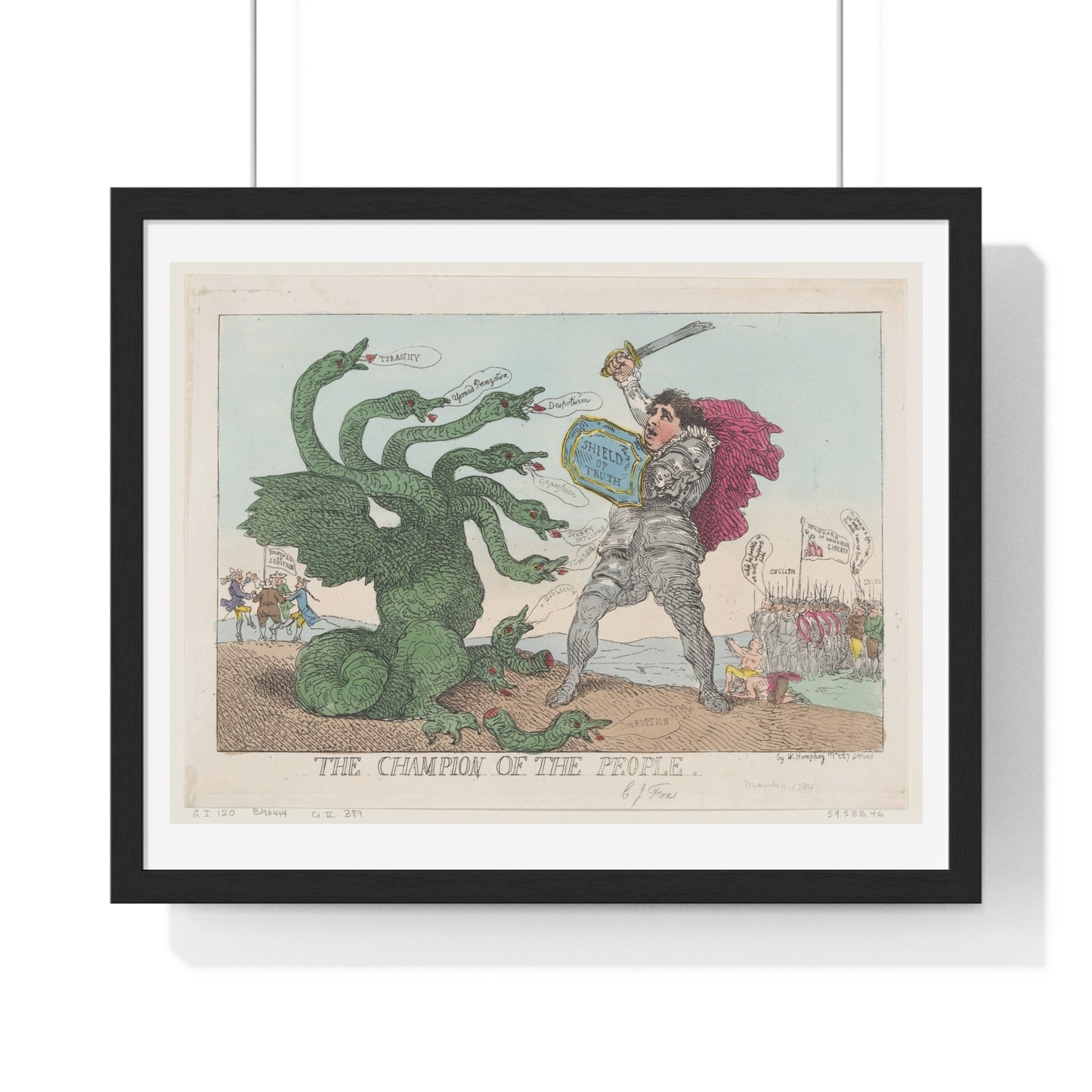 The Champion of the People (1784) by Thomas Rowlandson, from the Original, Framed Art Print