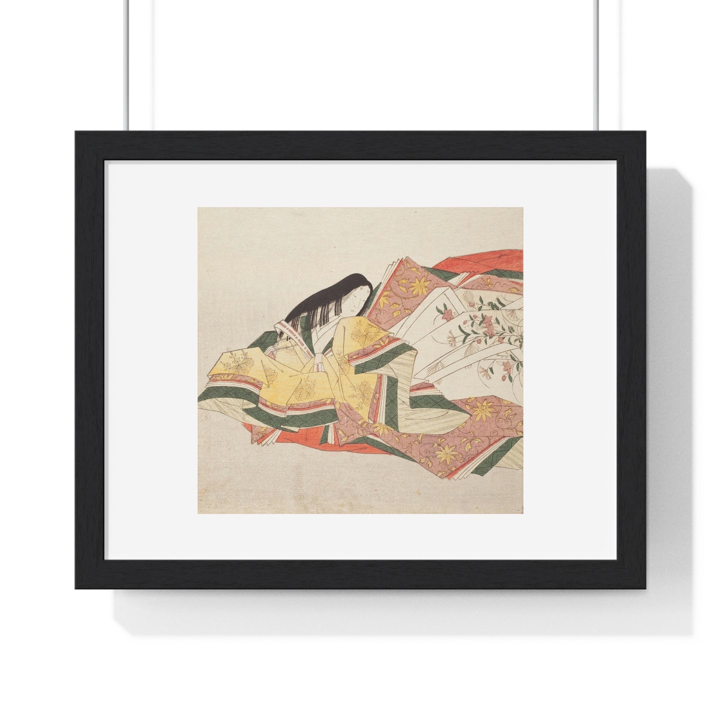 Poetess (1801) by Chobunsai Eishi from the Original, Framed Art Print