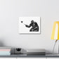 Gorilla with Selfie Stick, Absudist Art Print on Satin Canvas