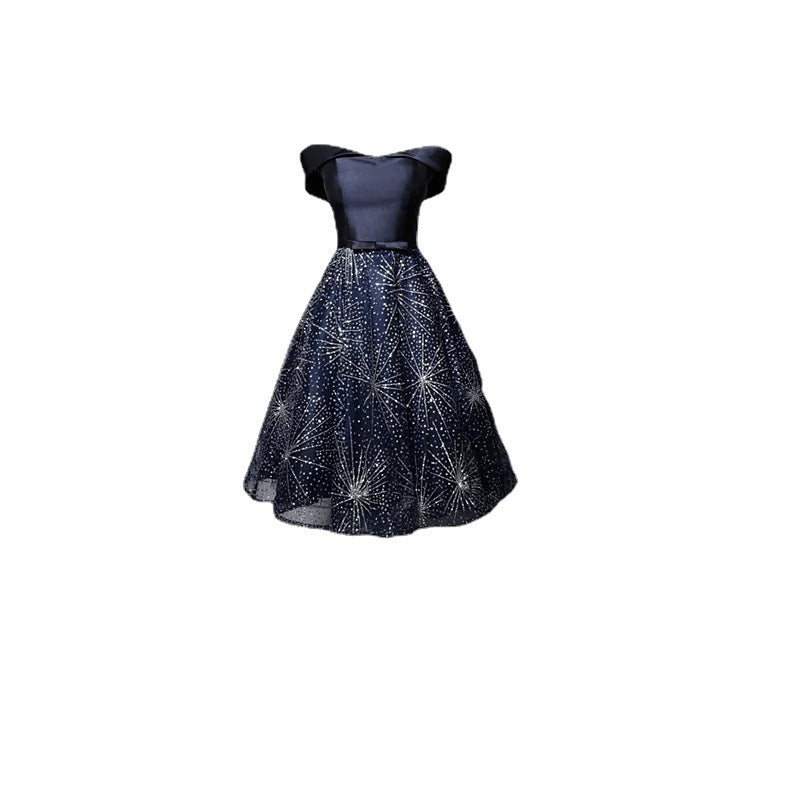 Vireous Summer Formal Fashion Mid-Length Pettiskirt Dress