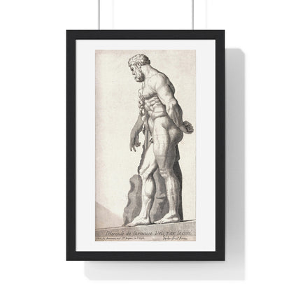 Hercules Engraving by Claude Mellan (1598–1688) from the Original, Framed Art Print