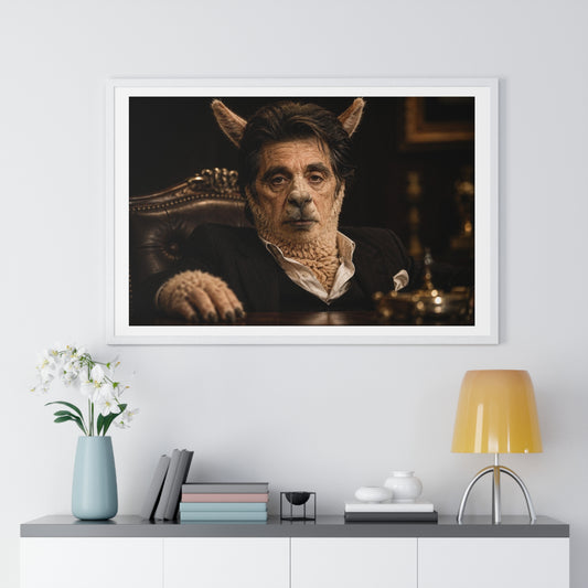 Alpaca Cino 'Designed by AI' Large Wall Art, Framed Print