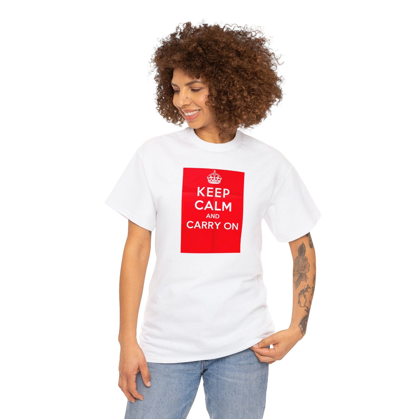 Keep Calm and Carry On, Cotton T-Shirt Unisex