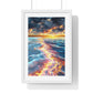 Streaming Fire on the Water, Abstract Art 'Designed by AI' Framed Print