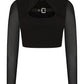 Banned Black Freyja Crop Top with Key Hole and Mesh Sleeves