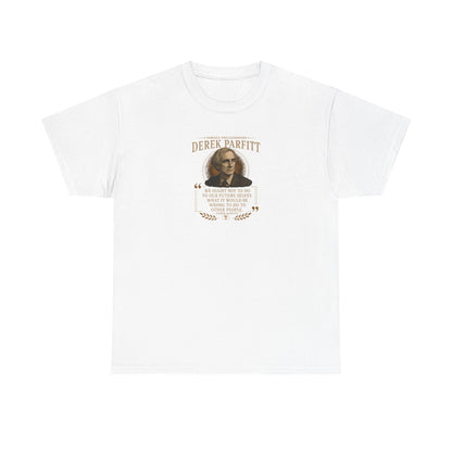 Derek Parfitt on Ethics and 'Temporal Neutrality' to Future Generations, Philosophy Tribute T-Shirt