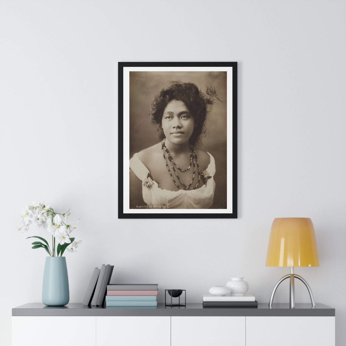 Portrait of a Young Samoan Woman (1906) by Thomas Andrew, from the Original, Framed Print