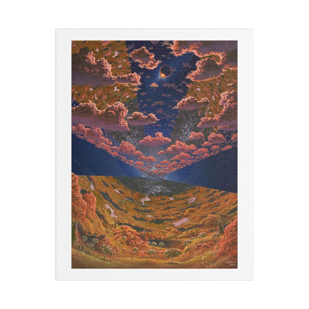 Internal View of the O'Neill Cylinder (2015) Sci-Fi Painting by Don Davis, Art Print on Canvas