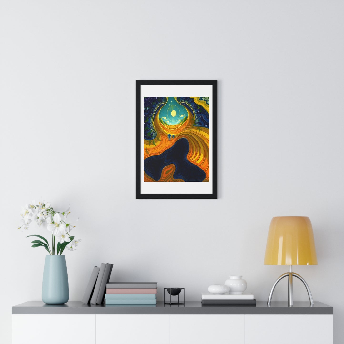 Approaching the Event Horizon, Abstract Art 'Designed by AI' Framed Print