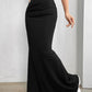 Vireous High Waisted Fishtail Long Skirt