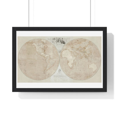 Map of the World on a Globular Projection Exhibiting Particularly the Nautical Researches of Captain James Cook (1794) from the Original, Framed Art Print