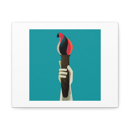 Art Holds a Torch For Us Pastel Art Print on Satin Canvas