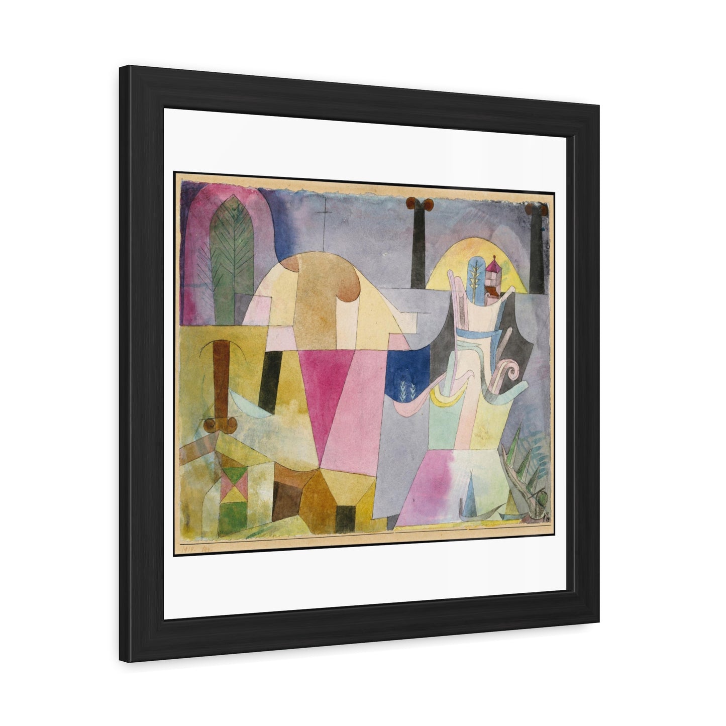 Black Columns in a Landscape (1919) by Paul Klee from the Original, Wooden Framed Print