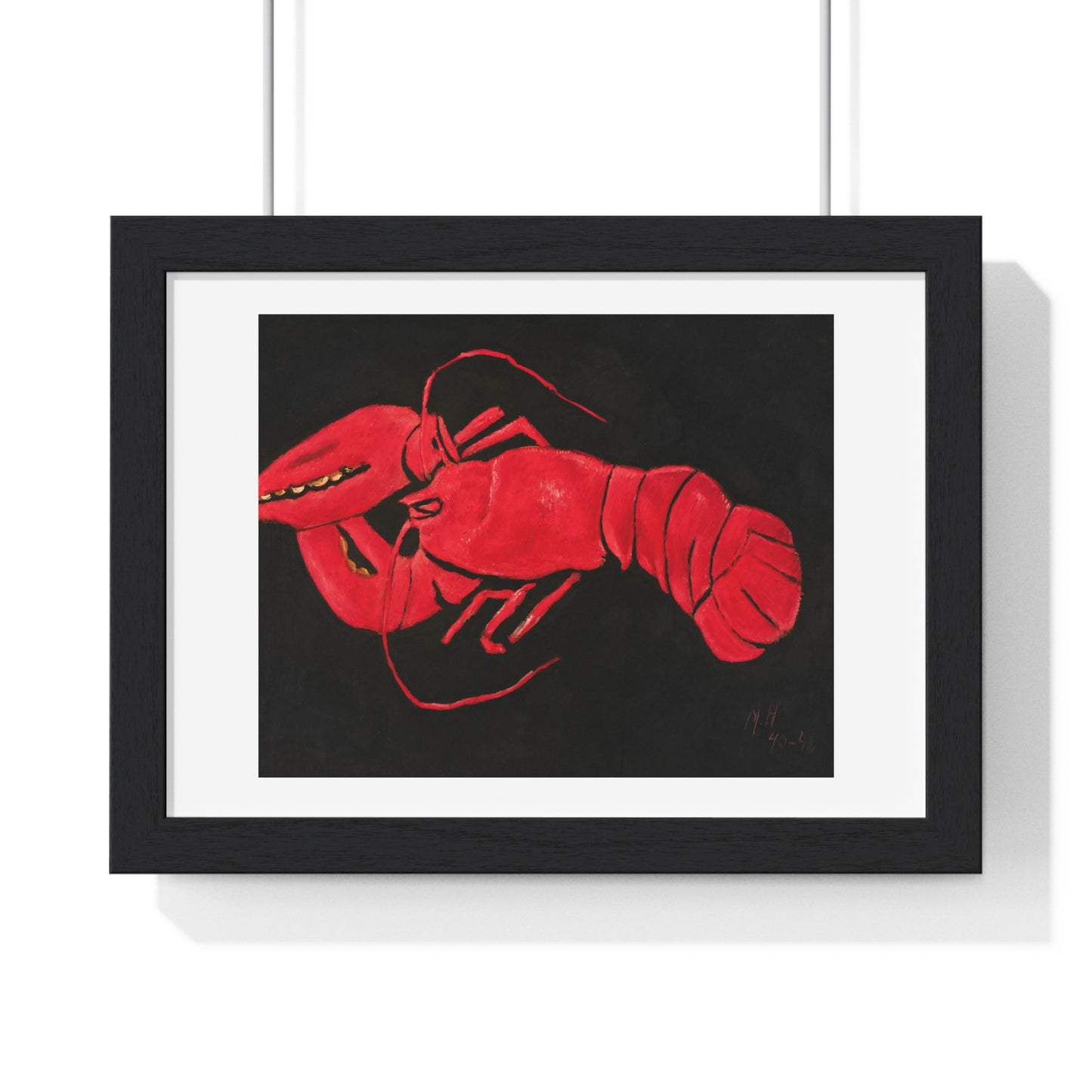 Lobster on Black Background (1940–1941) by Marsden Hartley, from the Original, Framed Art Print