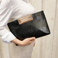 Fashion Cut-Out Handle Women's Handbag Shiny Distressed Leather