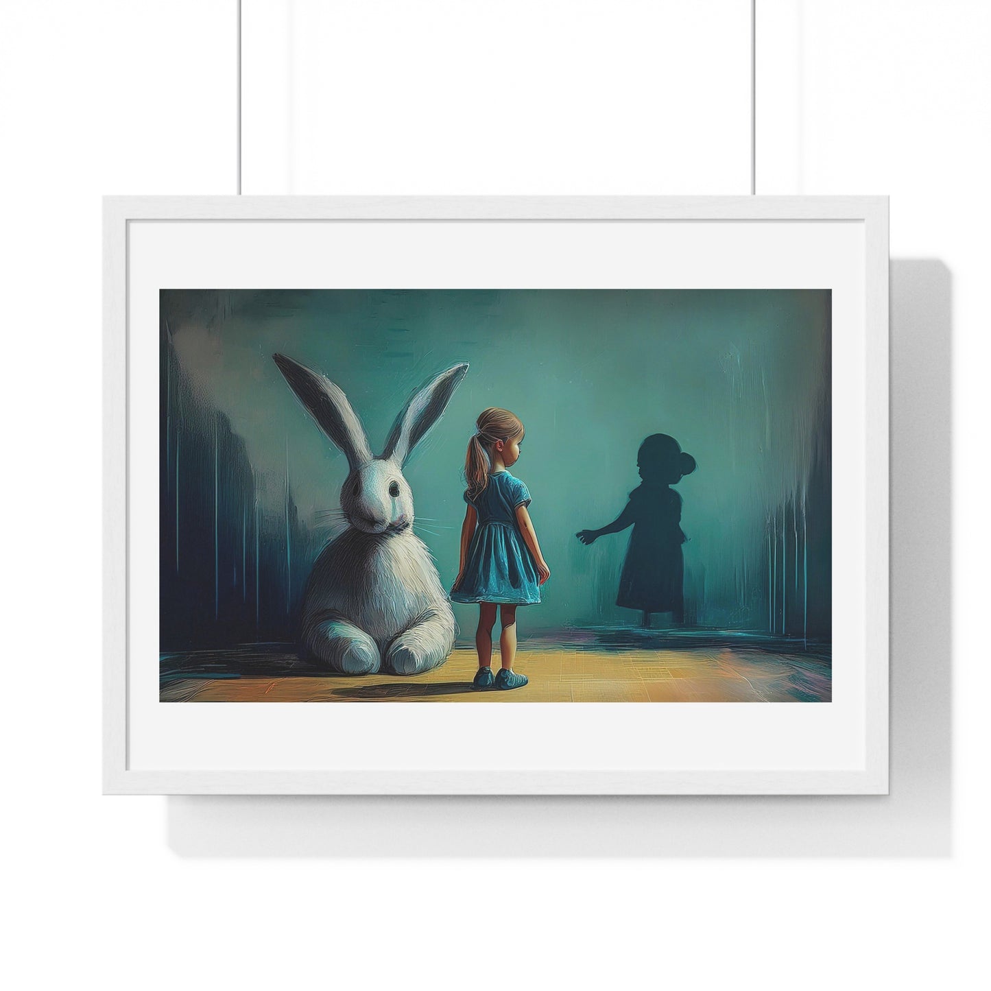 What the Rabbit Knew, the Girl Didn't 'Designed by AI' Framed Art Print