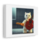 Lego Cat Holding a Guitar 'Designed by AI' Art Print on Canvas