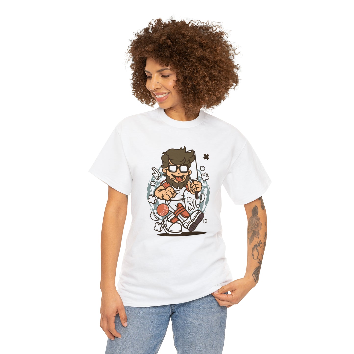 Hipster Cricket Cartoon T-Shirt