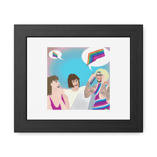 Families And Transexual Digital Art 'Designed by AI' Wooden Framed Print