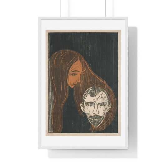 Man's Head in Woman's Hair (1896) by Edvard Munch, from the Original, Art Print