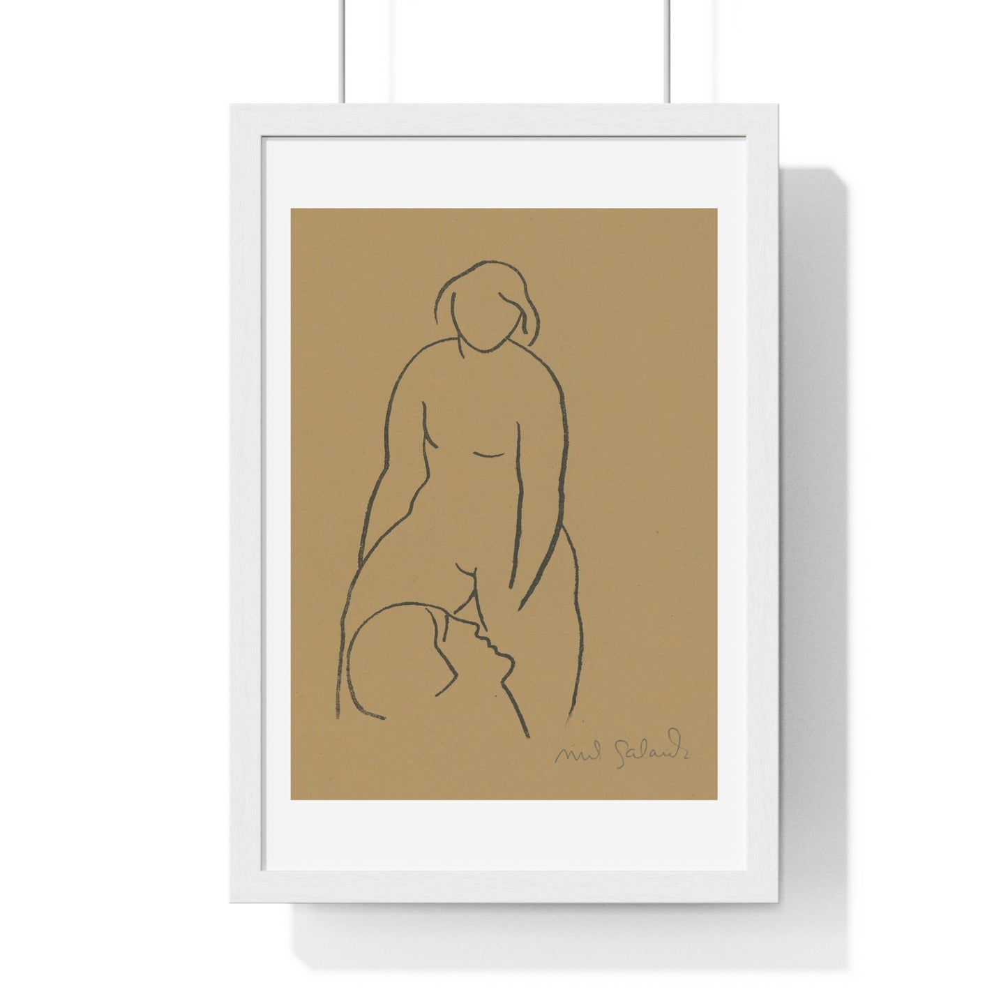 Lovers IV (1925) by Mikuláš Galanda, from the Original, Framed Art Print