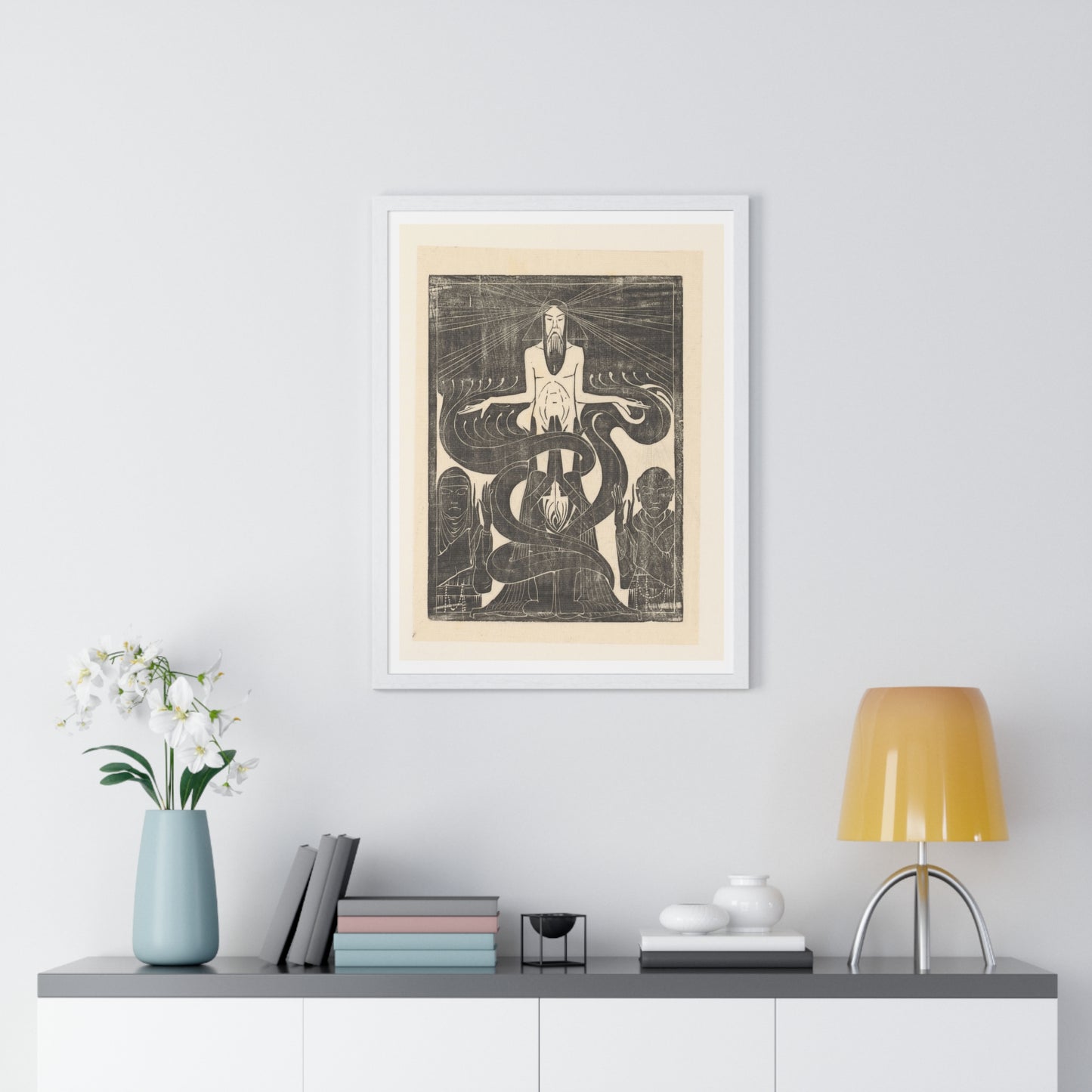 Argonauten Manlijk en Vrouwlijk Vuur (1894) by Karel Petrus Cornelis de Bazel, from the Original, Framed Art Print