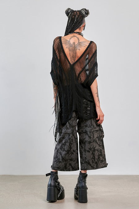 Banned Apparel Gothic Mesh Top, Black Sheer Layering