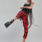 Banned Alternative Nocturne Buckle Trousers in Red Tartan