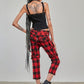 Banned Alternative Nocturne Buckle Trousers in Red Tartan
