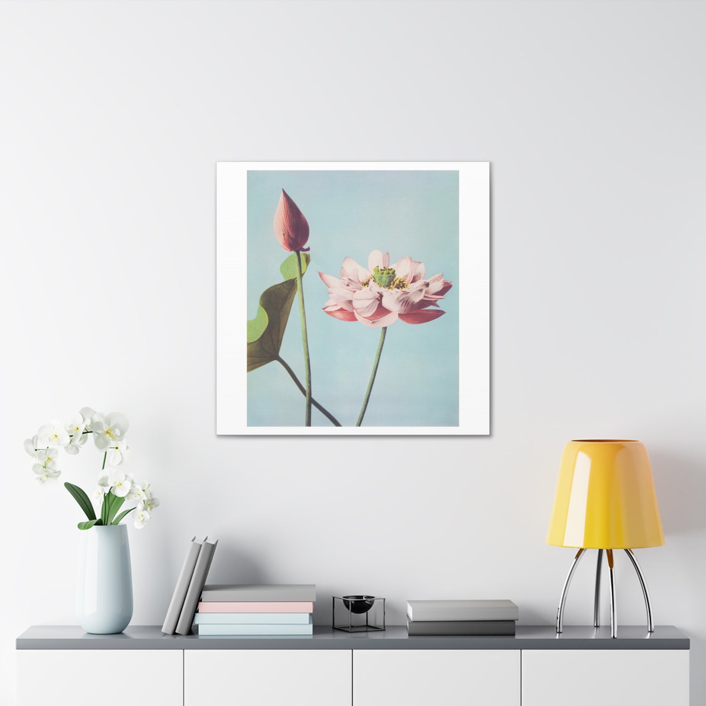 Beautiful Photomechanical Print of Lotus Flowers (1887–1897) by Ogawa Kazumasa, Canvas Art Print from the Original