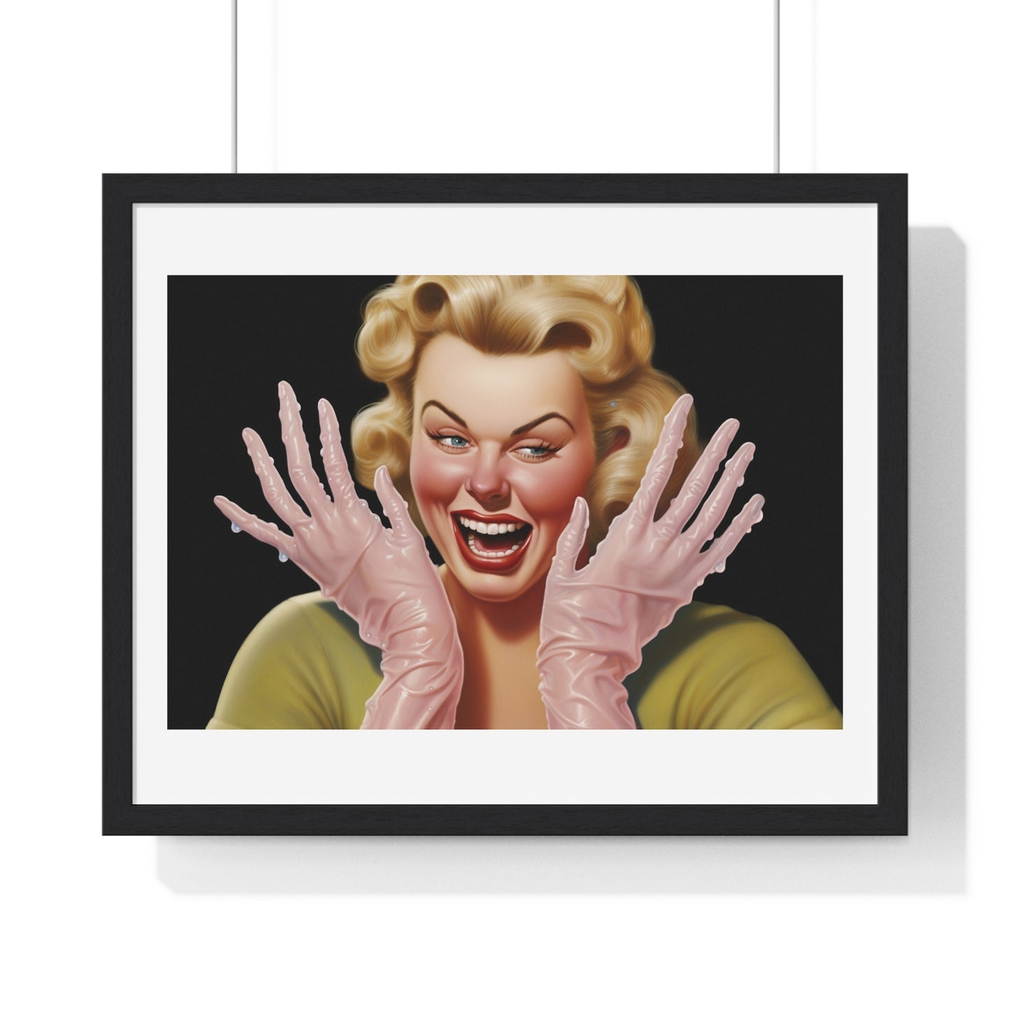 Hands That Do Dishes, Americana Art 'Designed by AI' Framed Print