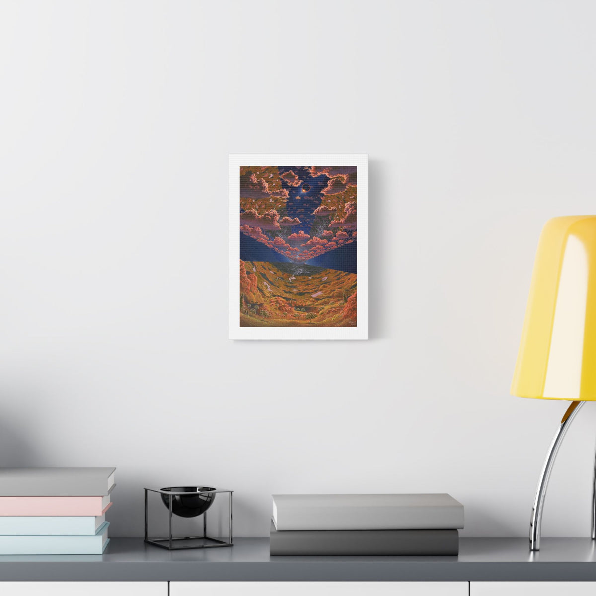 Internal View of the O'Neill Cylinder (2015) Sci-Fi Painting by Don Davis, Art Print on Canvas
