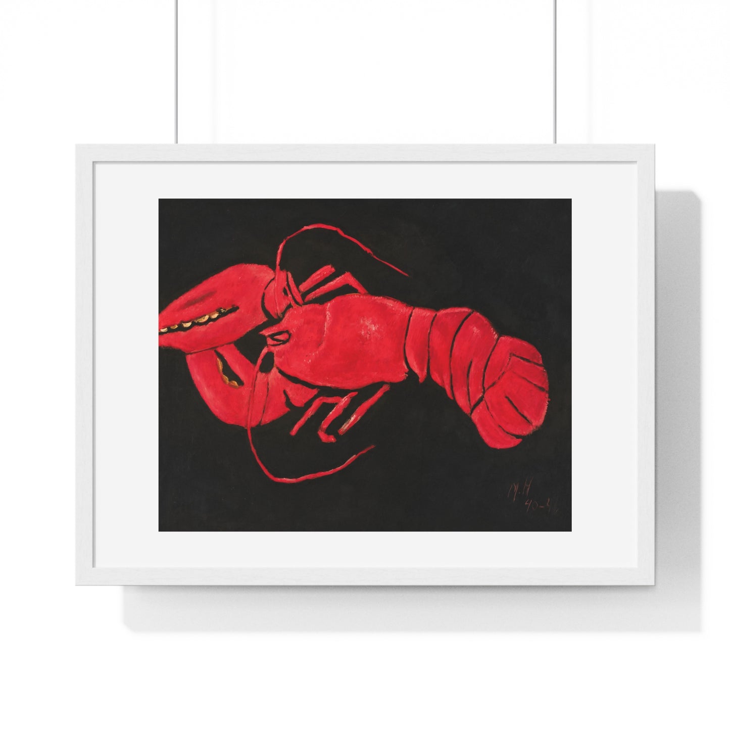 Lobster on Black Background (1940–1941) by Marsden Hartley, from the Original, Framed Art Print