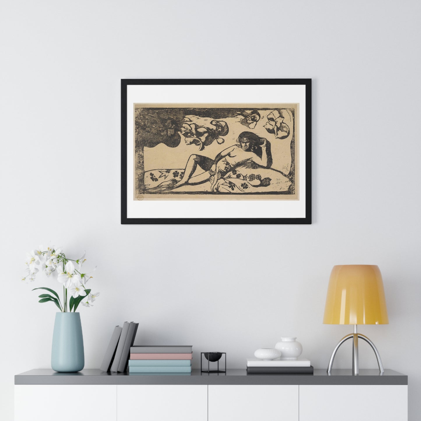 The Queen of Beauty -- Langorous (1898) by Paul Gauguin, from the Original, Framed Art Print