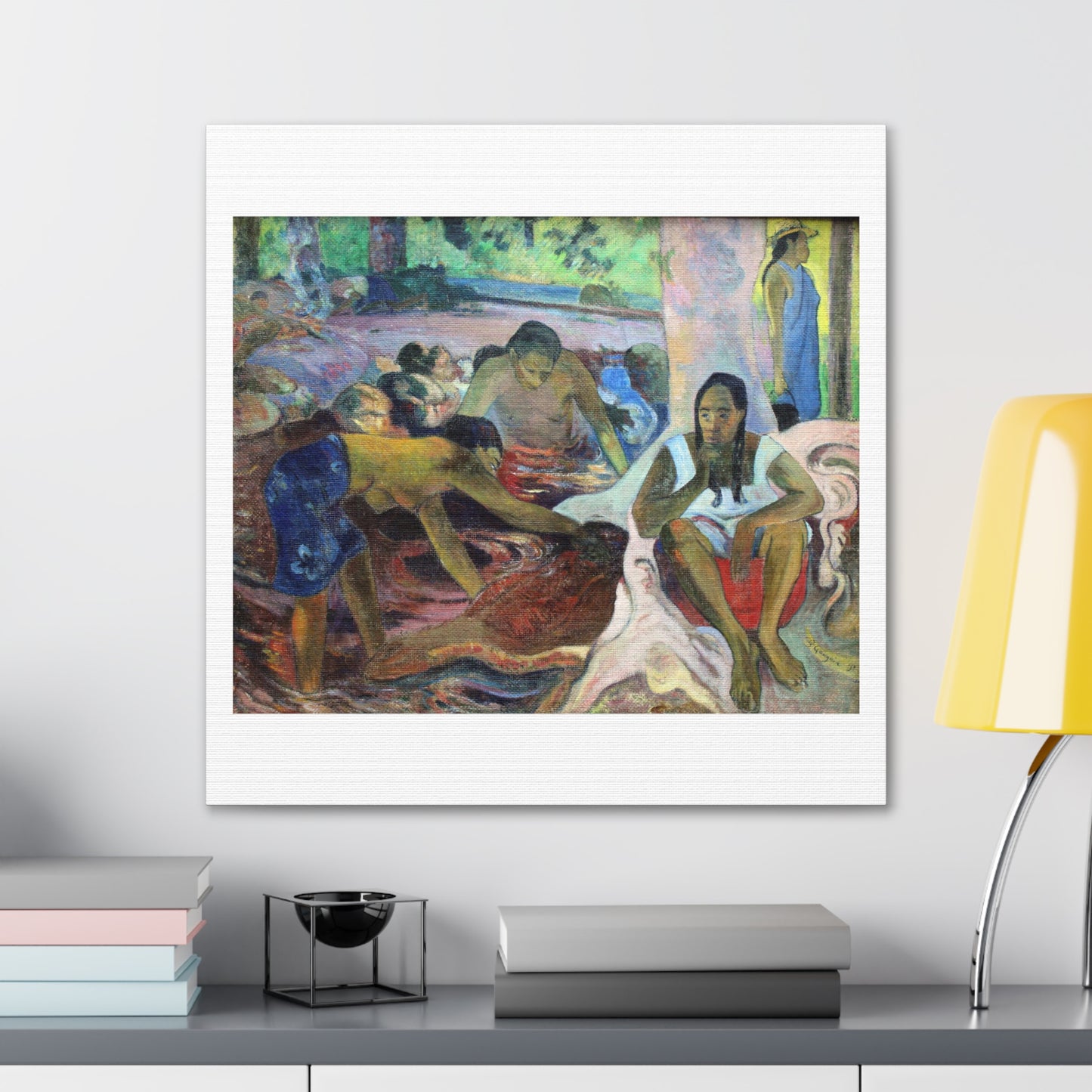 Tahitian Fisherwomen (1891) by Paul Gauguin, Art Print from the Original on Satin Canvas