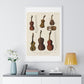 A Collection of Antique Violin, Viola, Cello and More from Encyclopedia Londinensis (1810) from the Original Art Print on Canvas