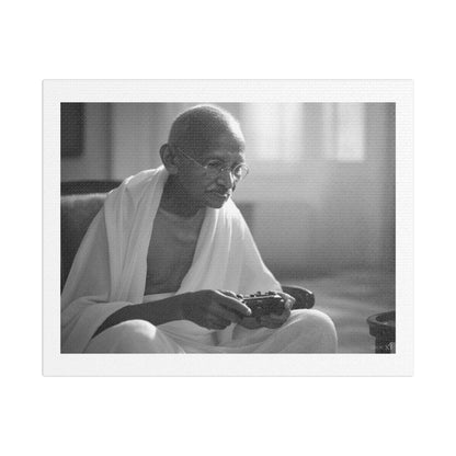 Mahatma Gandhi Remixed for the 21st Century, Art Print 'Designed by AI', on Canvas