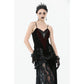 Dark in Love Morrigan Velvet and Lace Chain-Detail Bodysuit