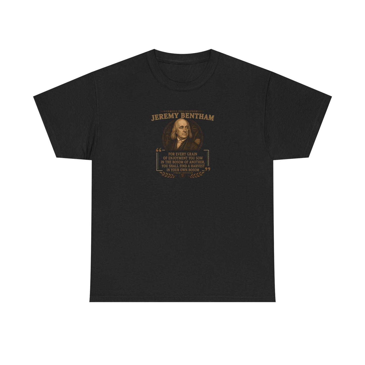 Jeremy Bentham on Altruism and Society, Philosophy Tribute T-Shirt