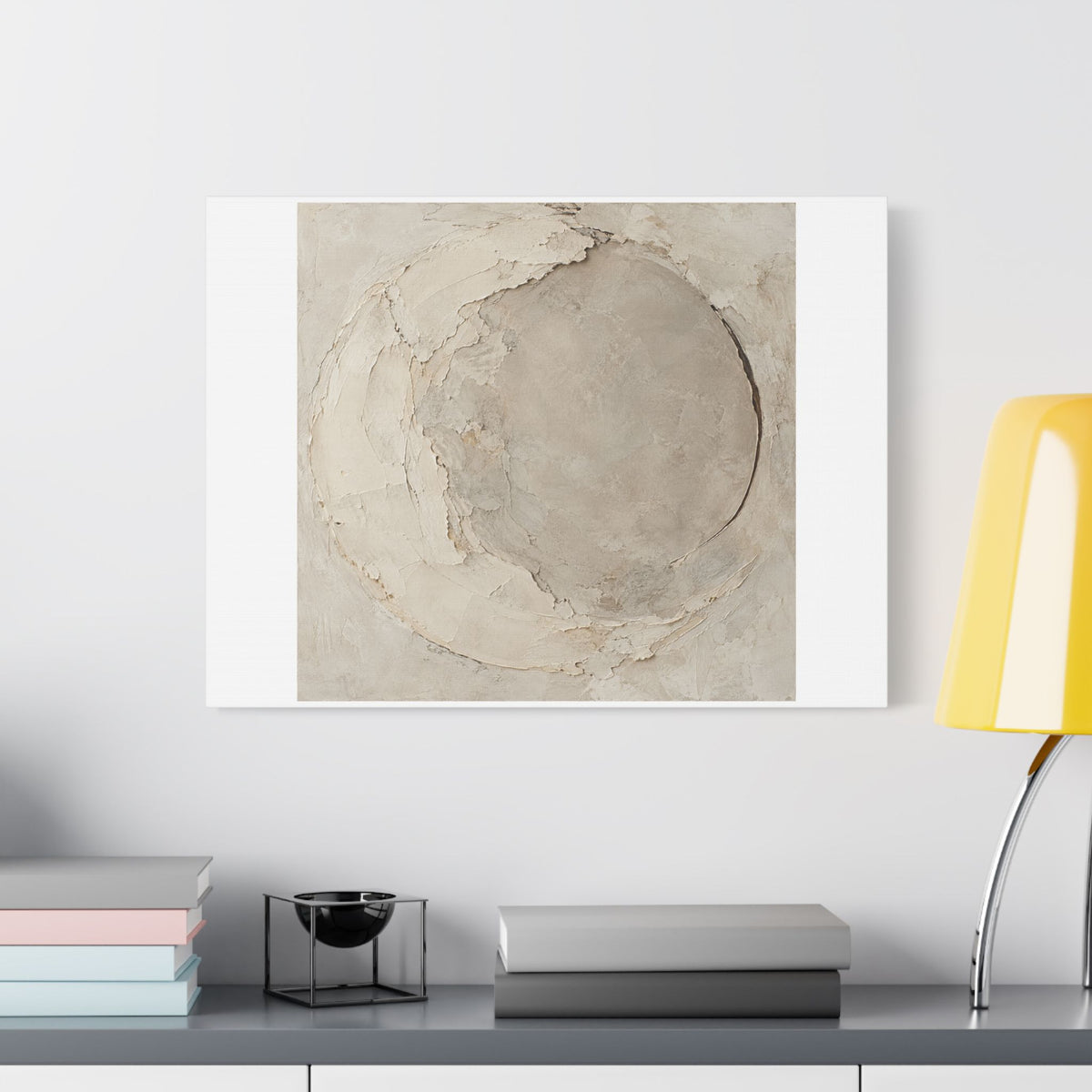 Quiet Limestone Orbit, Large Decor Art Print on Canvas