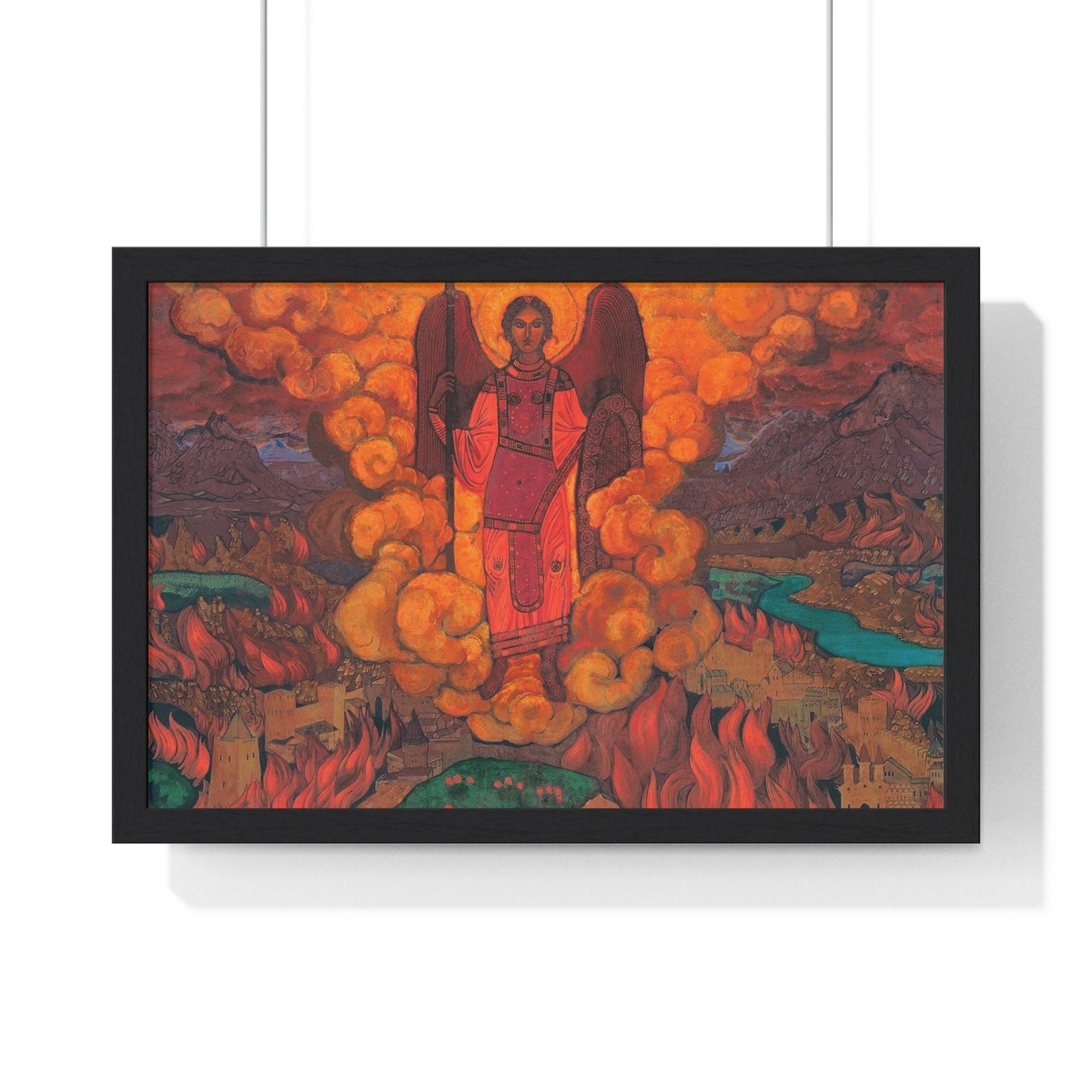 Last Angel (1912) Tempera on Cardboard by Nicholas Roerich from the Original, Framed Art Print