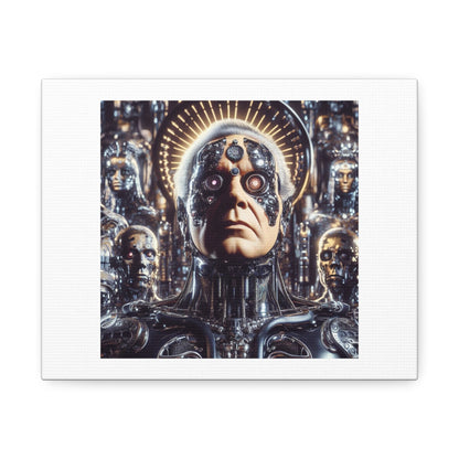 Humanoid Cyborg in Steam Punk Style Photorealism 'Designed by AI' Art Print on Canvas