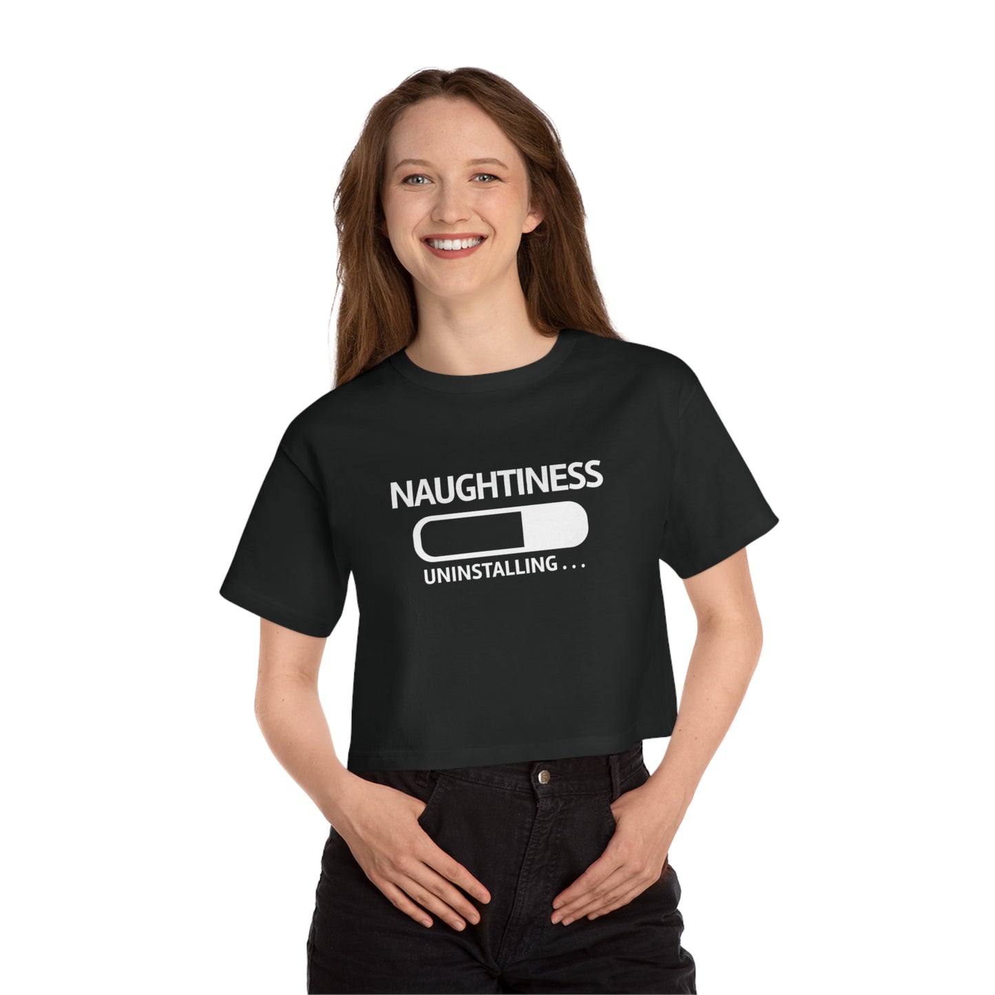 Naughtiness Uninstalling Women's Heritage Cropped T-Shirt