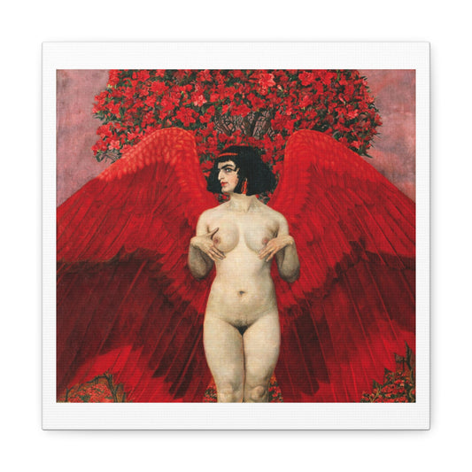 Red Angel 'Roter Engel' (1902) by Karl Mediz, Art Print from the Original on Canvas