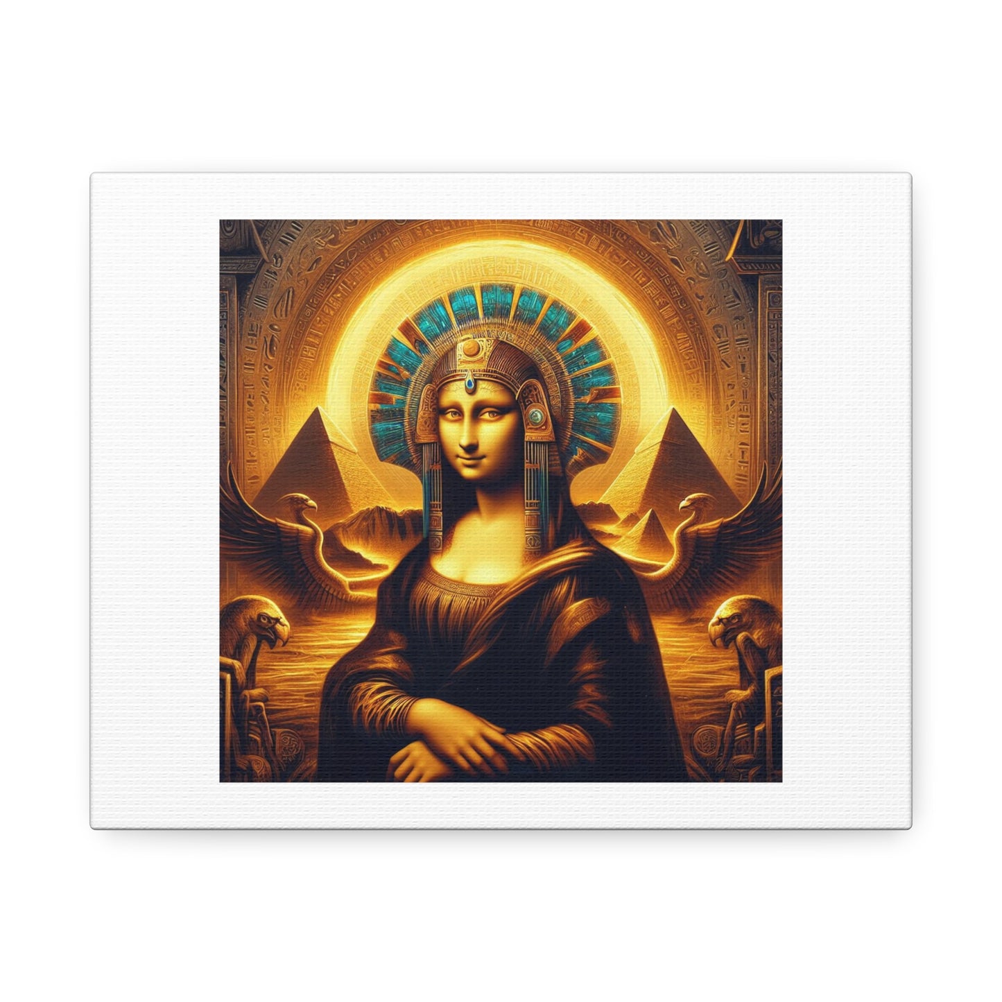 Horus Mona Lisa, Art Print 'Designed by AI' on Canvas