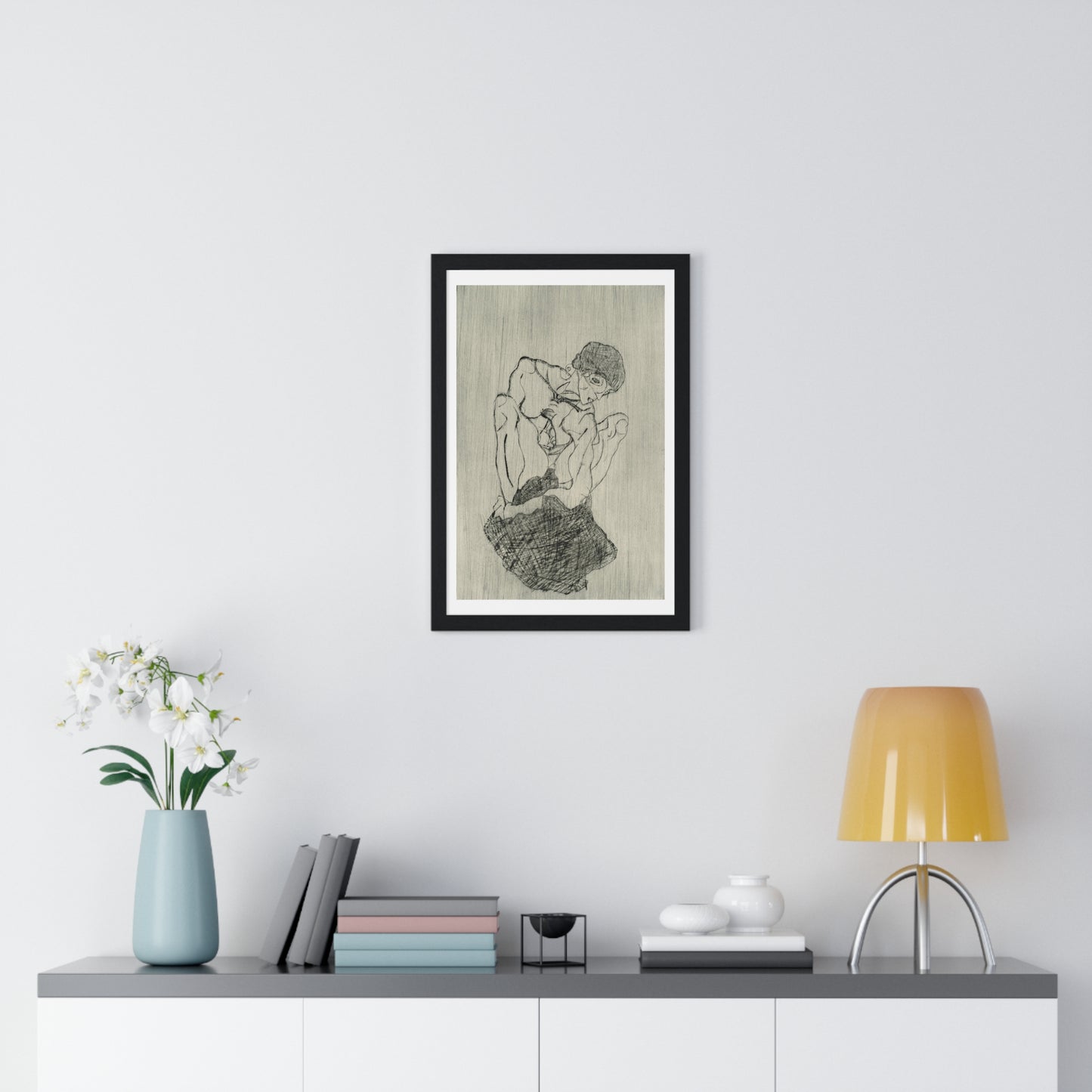 Das Graphische Werk von Egon Schiele (1971) by Egon Schiele, from the Original, Framed Art Print