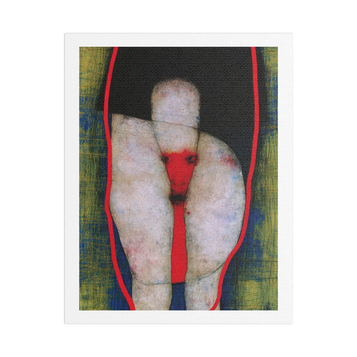 Thighs, Neo-Surrealism, Art Print on Satin Canvas, Stretched