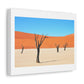 Dead Tree on Desert Illustration, Art Print on Satin Canvas